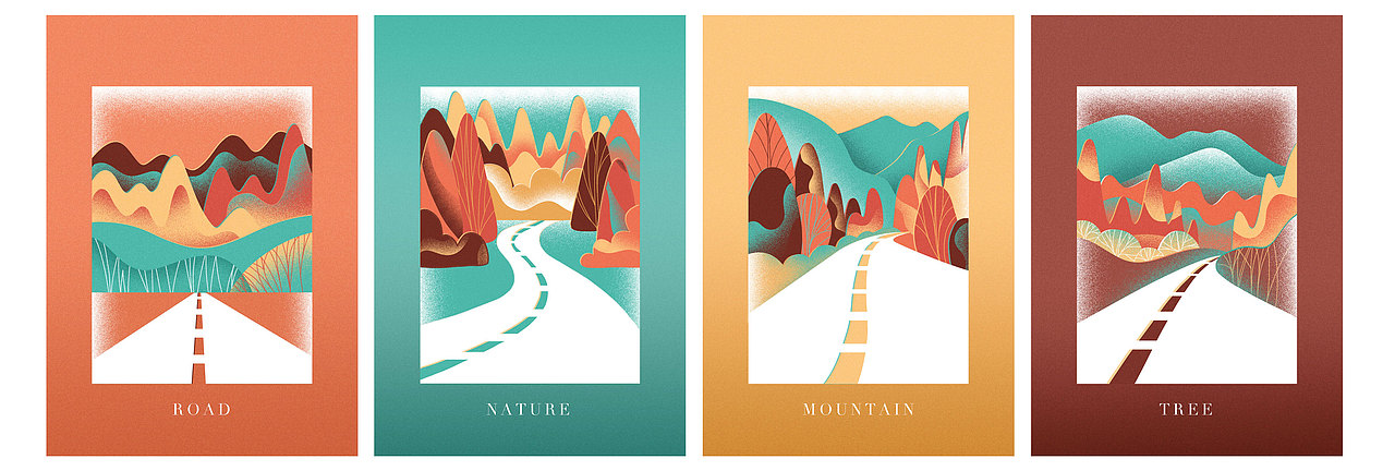 山·路·树（图ZMjA0MTk3NTU2） - 创作习作 - 站酷设计师Hong猪猪原创素材 - 站酷ZCOOL