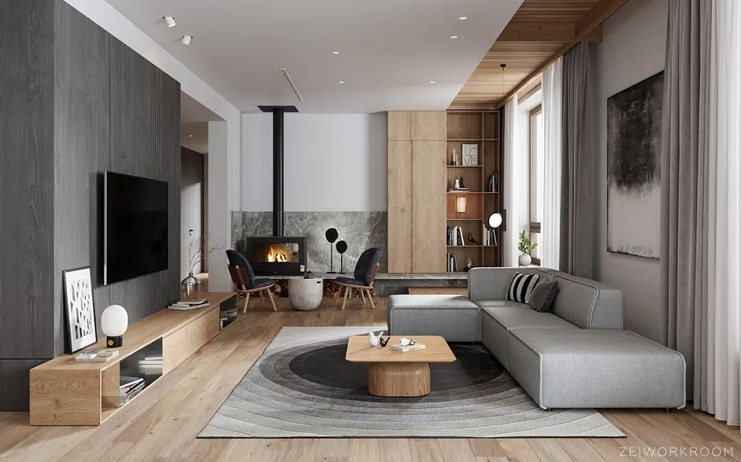 盐系+原木，温润宁静（图ZMjE5NjYxMjI0） - 家装设计 - 站酷设计师效果图施工图婷婷原创素材 - 站酷ZCOOL