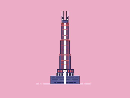 建筑插画 扁平风