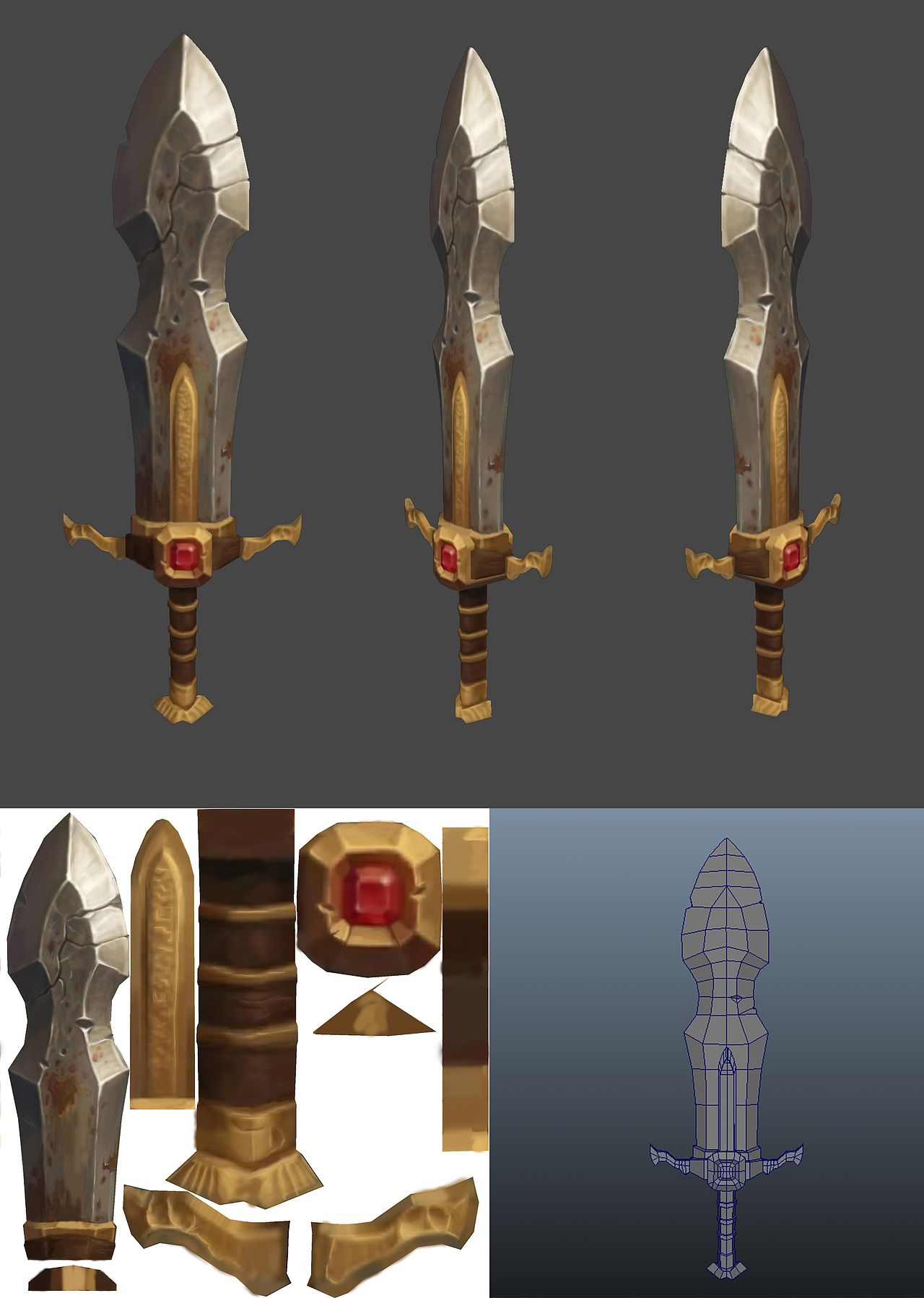 手绘贴图练习—剑（图ZMTUzNjg4NzEy） - 其他三维 - 站酷设计师落ye无声原创素材 - 站酷ZCOOL