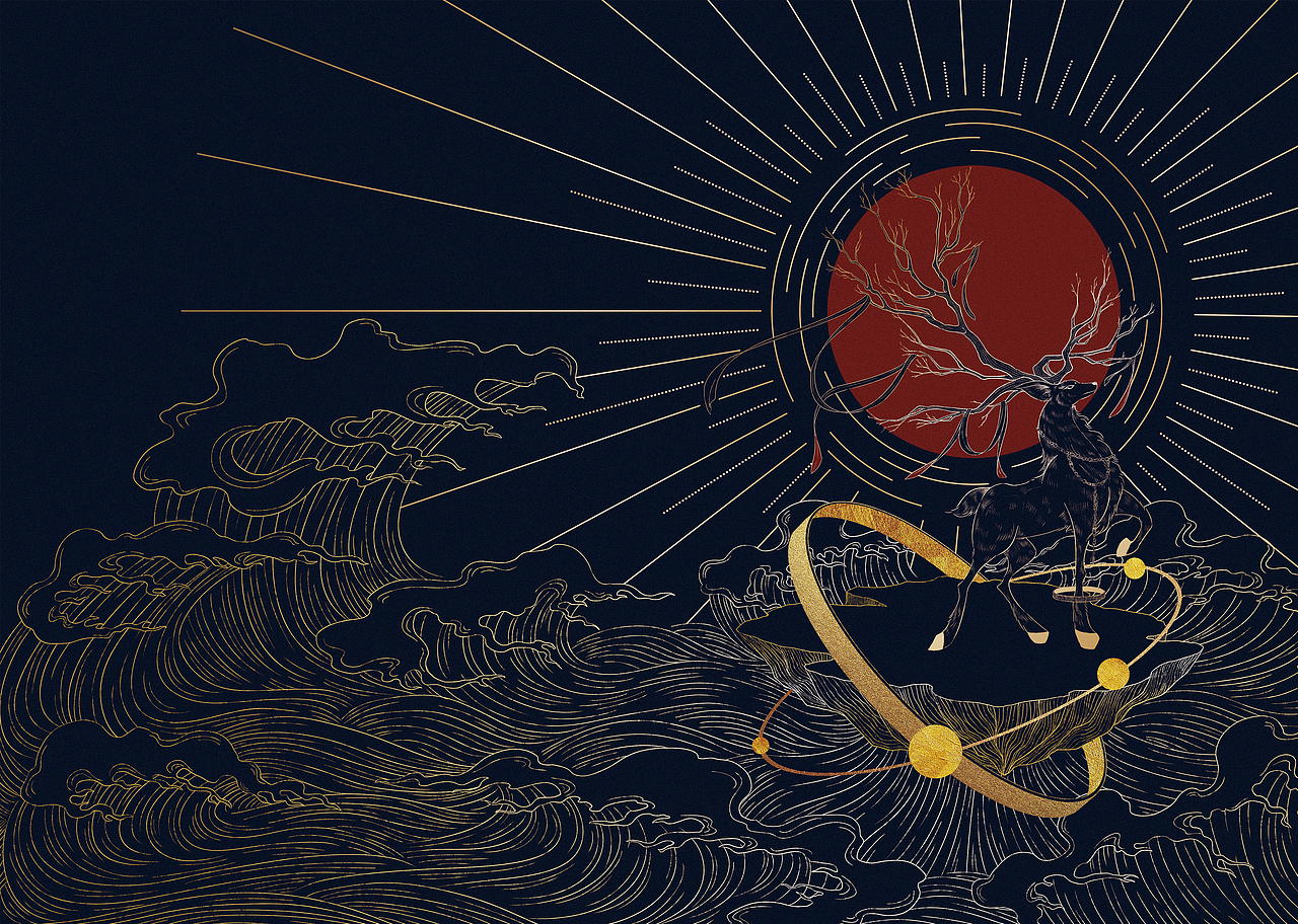 插畫《山海說》（圖ZMjYwMzYzOTM2） - 商業(yè)插畫 - 站酷設(shè)計(jì)師顧青峰原創(chuàng)素材 - 站酷ZCOOL