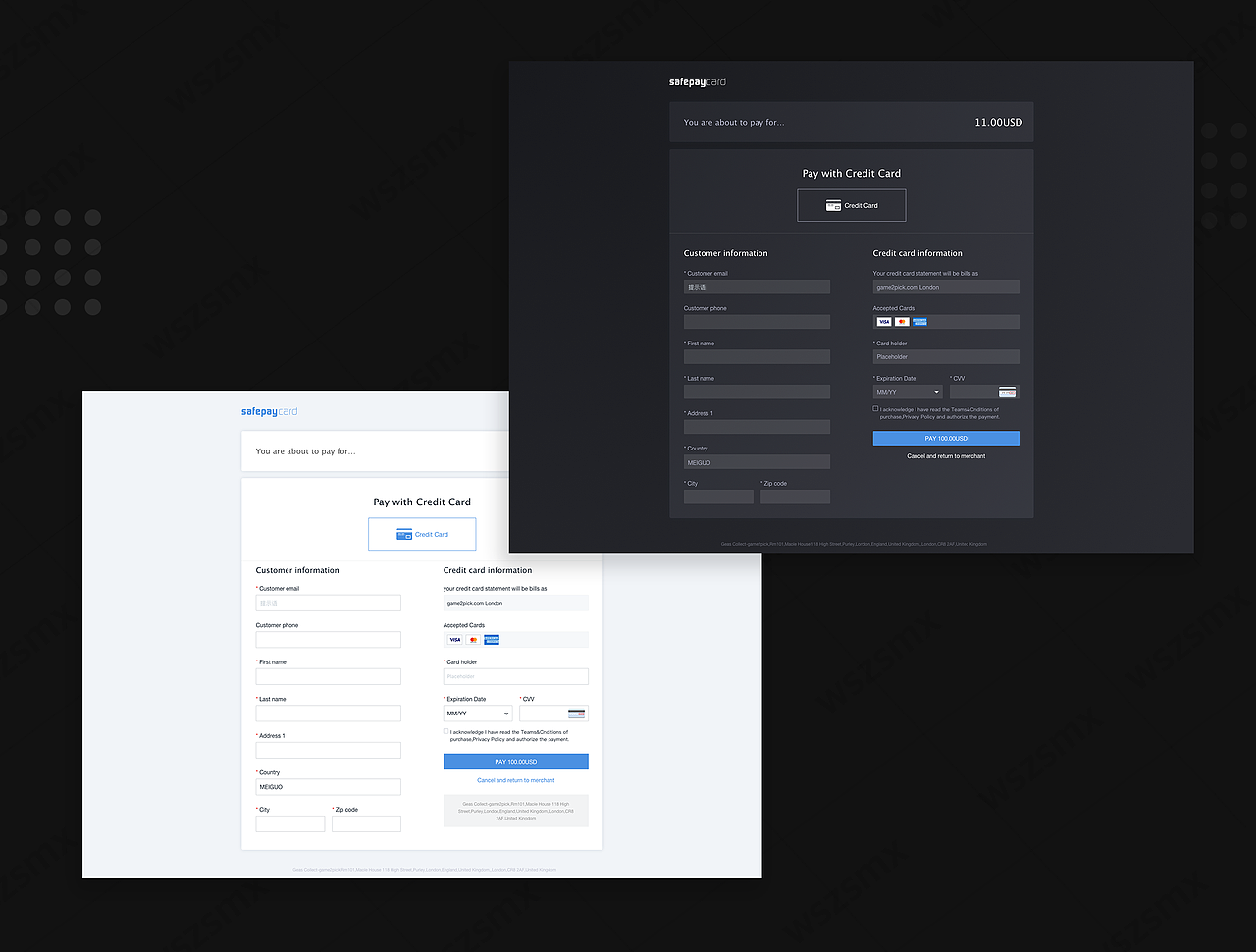 payment 信用卡付款页面