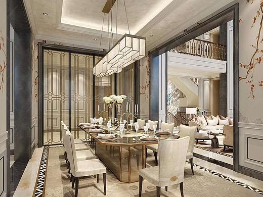 美式客餐厅，主卧次卧，卫生间一套案例