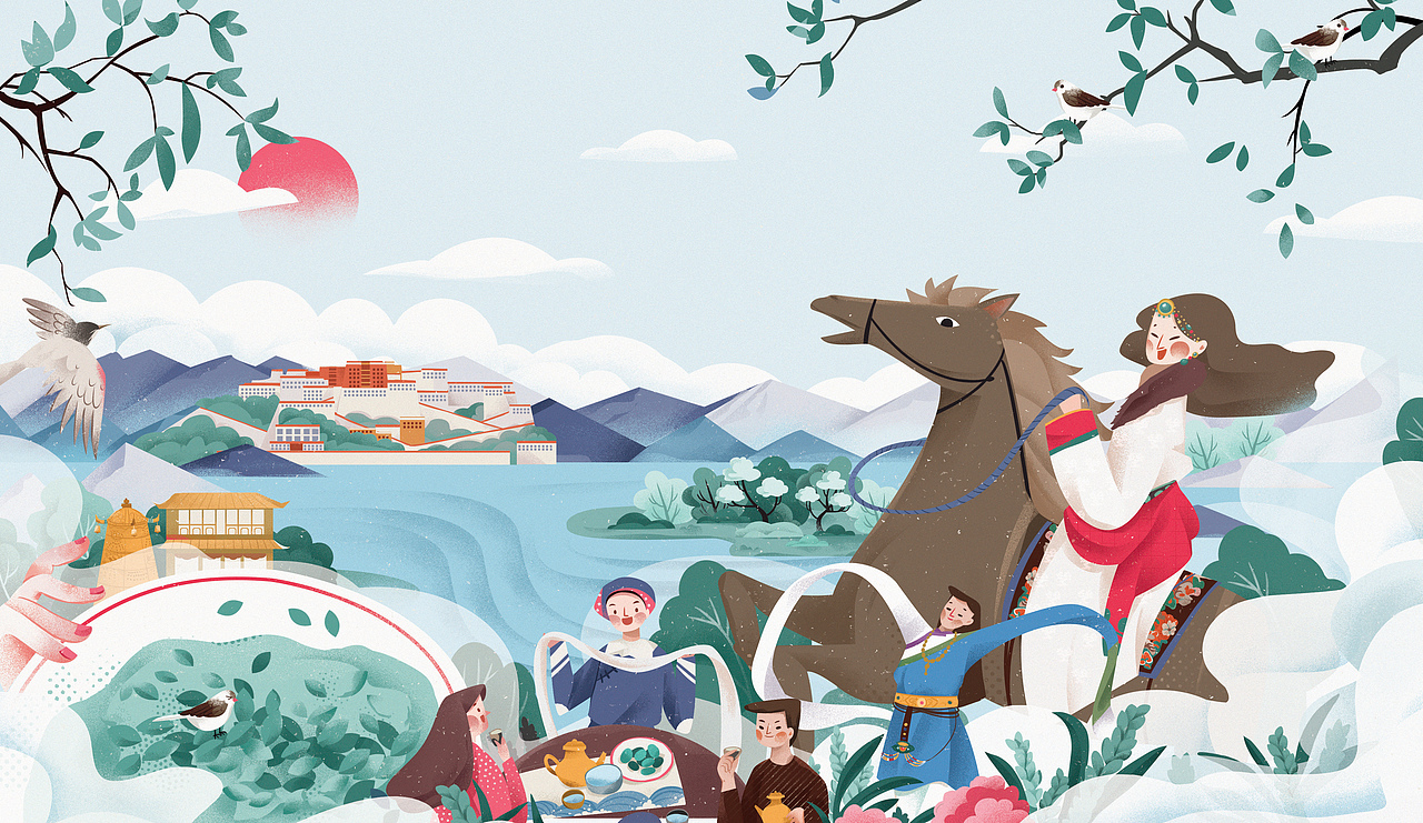 青稞系列包装插画