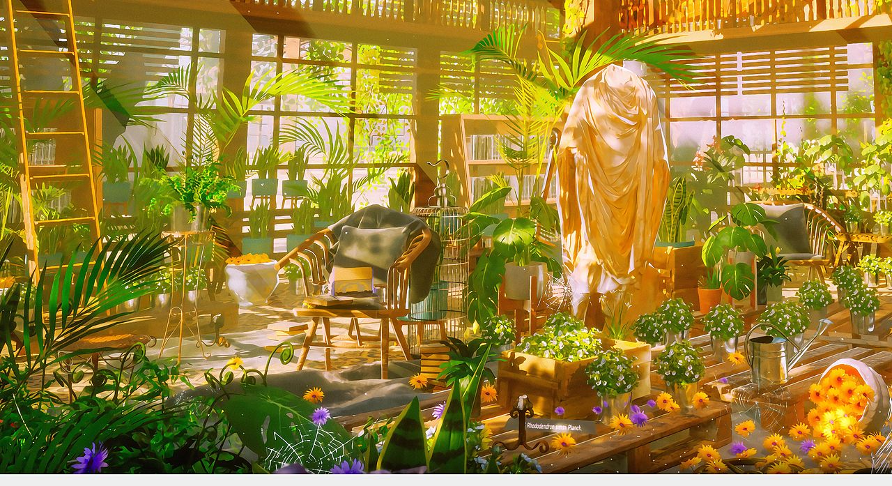 虚幻4场景ue4风格化渲染作品温室2020524