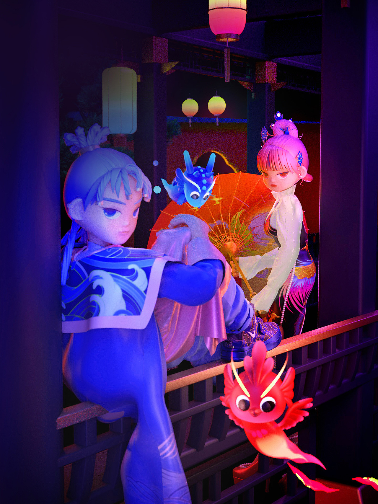 国潮风IP（图ZMjgwNTM0Nzcy） - 人物/生物 - 站酷设计师奔放的小小花原创素材 - 站酷ZCOOL