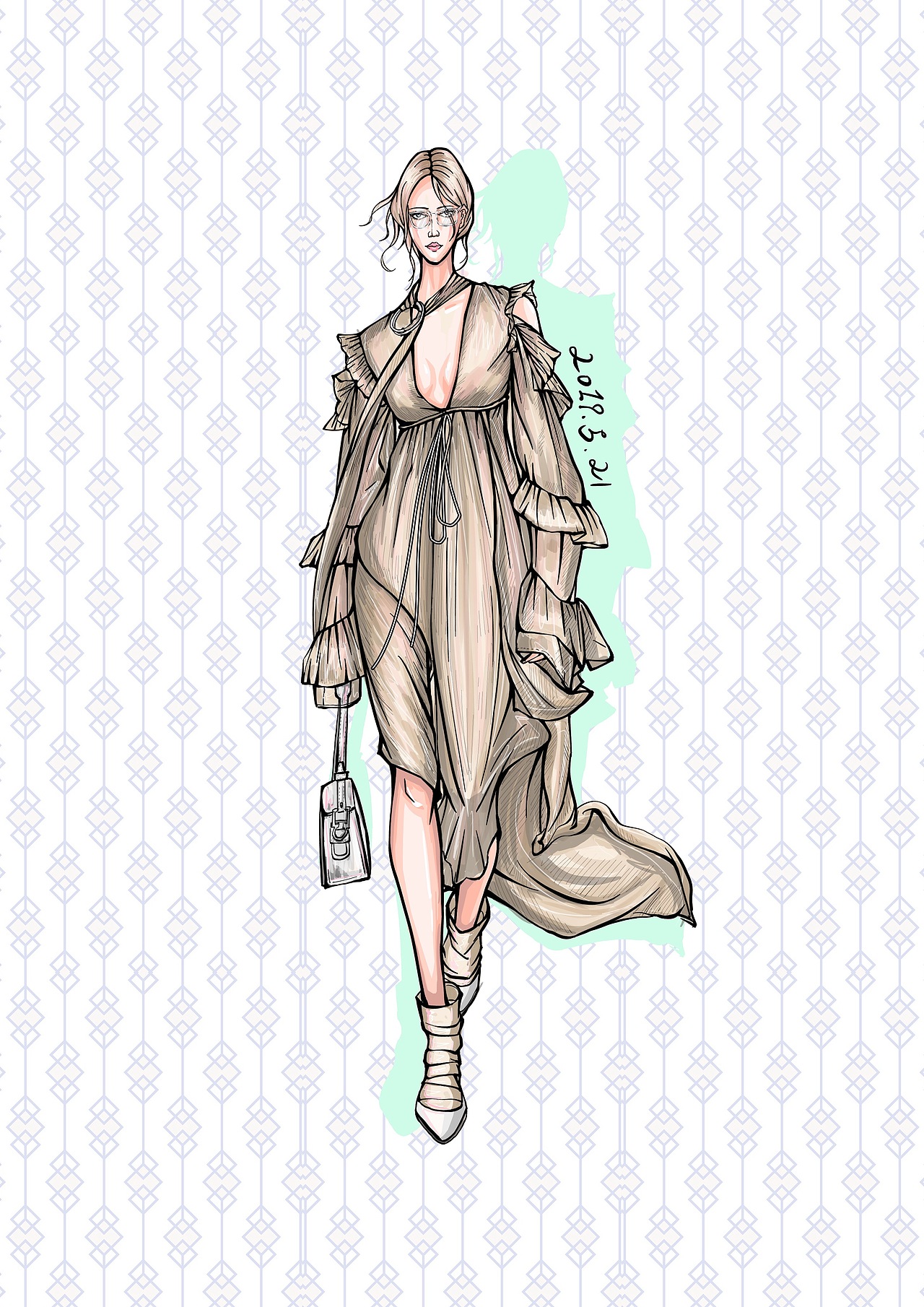 近期服装画练习整合（图ZMTYyMjc0ODYw） - 休闲/流行服饰 - 站酷设计师能不这么逗吗原创素材 - 站酷ZCOOL