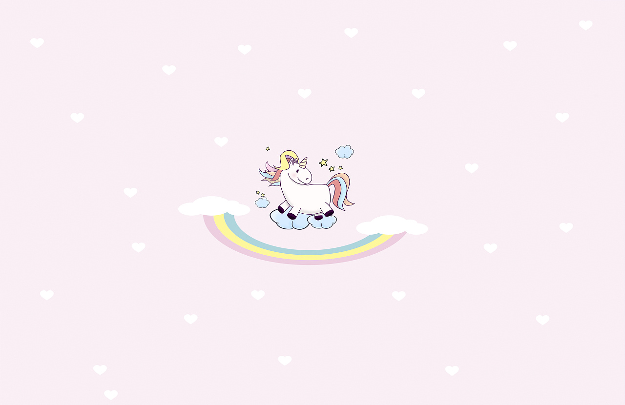 独角兽可爱粉色风