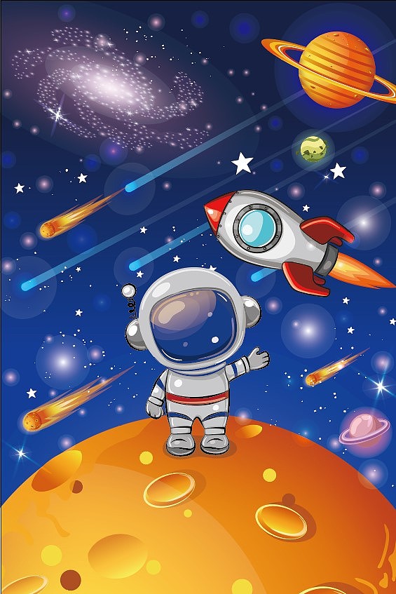 儿童太空漫画简单图片