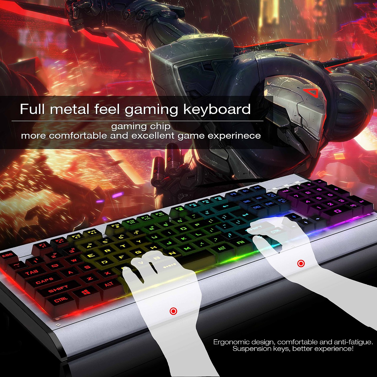 三维设计3dmax商业产品后期精修产品设计工业产品淘宝京东天猫亚马逊跨境电商产品游戏银色金属键盘