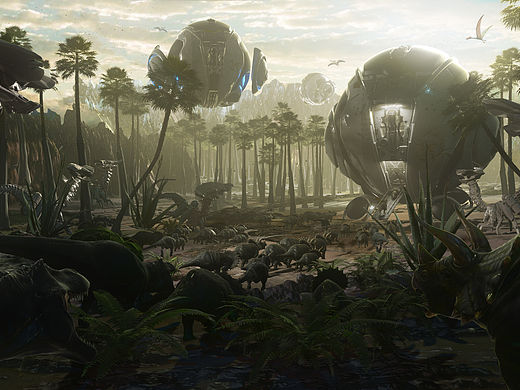 概念设计：外星人抓恐龙