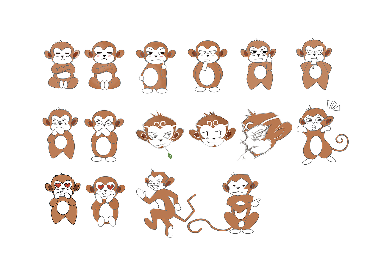 猴子（图ZNjkwMjczNjg=） - IP形象 - 站酷设计师hairehen原创素材 - 站酷ZCOOL