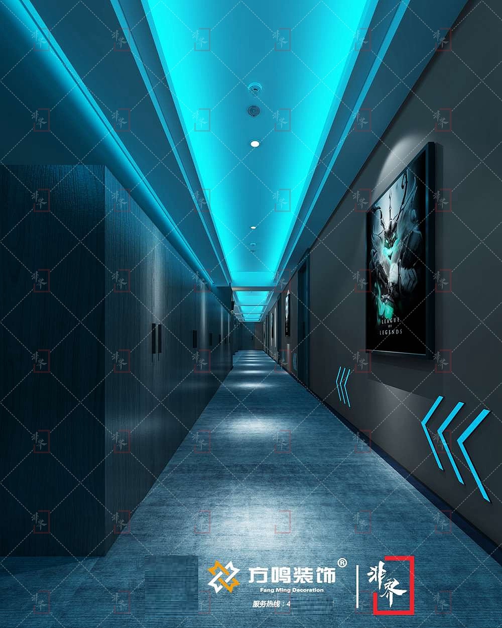 咸阳电竞酒店装修设计|装修公司