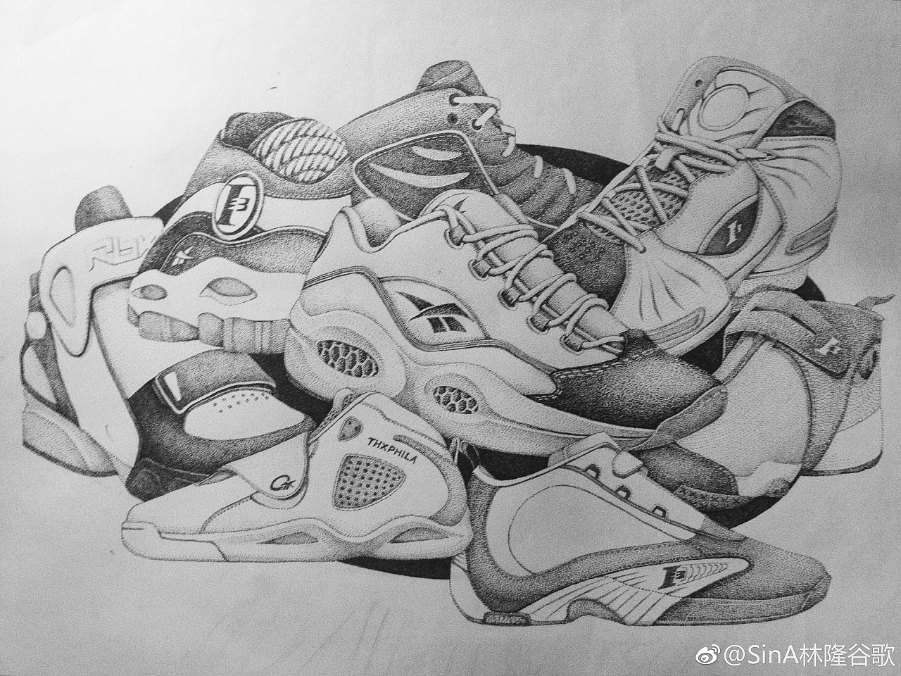 艾弗森球鞋手绘