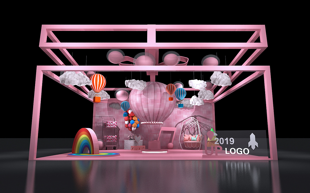 网红打卡点直播间快闪店3d效果图设计（图ZMjEyNDMxODI0） - 其他三维 - 站酷设计师思海设计原创素材 - 站酷ZCOOL