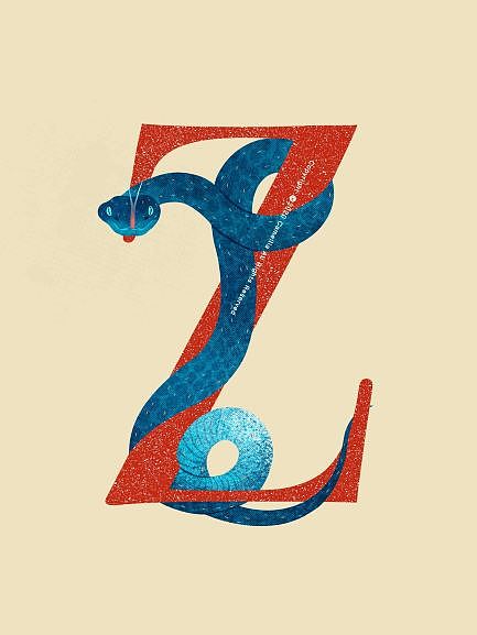 26个字母与动物的创意组合插画