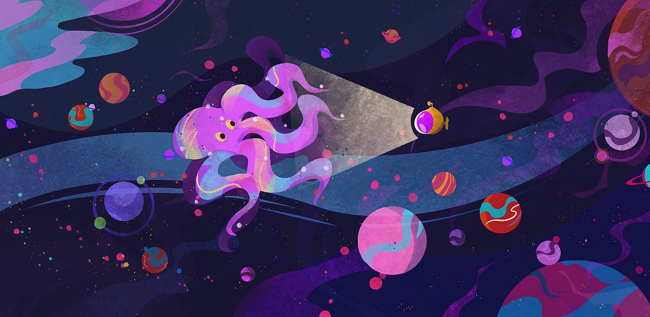 太空还是海洋（图ZMjg2OTMyMTky） - 商业插画 - 站酷设计师agaoa原创素材 - 站酷ZCOOL