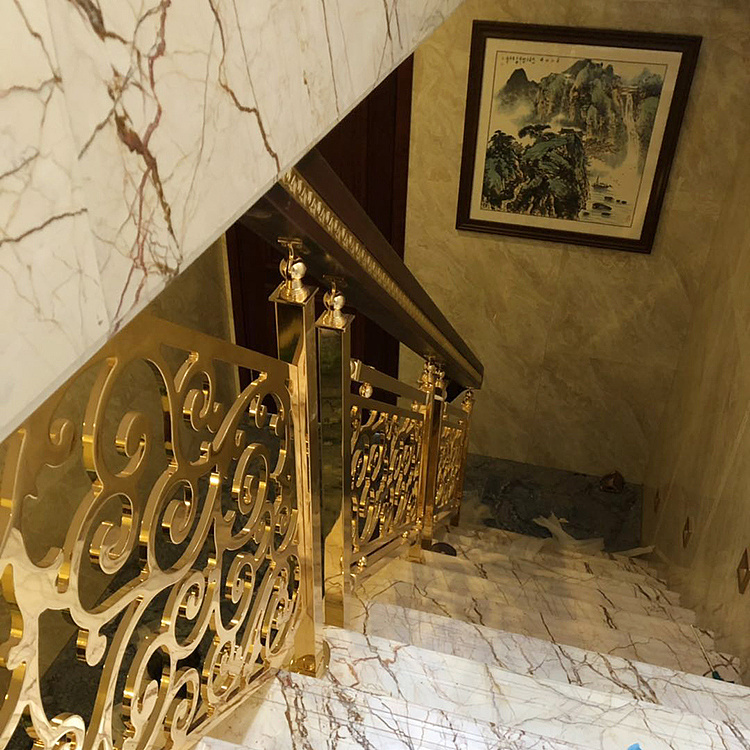 苏州室内纯铜楼梯栏杆报价 护栏厂家雕刻真精致