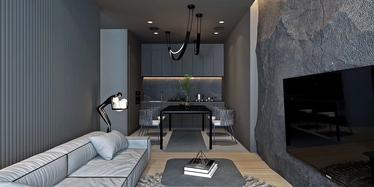 高级灰小户型（图ZMjM1NTQwOTQ0） - 家装设计 - 站酷设计师设计师文江湖原创素材 - 站酷ZCOOL