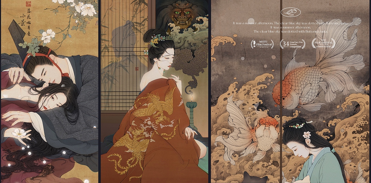 2021年的古风作品合集。（图ZMjgxNDQ0MDc2） - 商业插画 - 站酷设计师千景绘studio原创素材 - 站酷ZCOOL