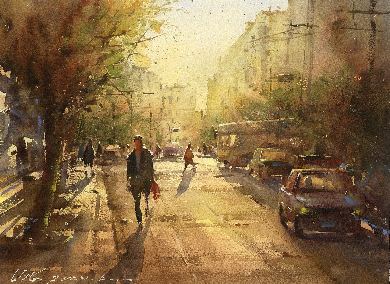 2020街景练习|纯艺术|绘画|陈思齐水彩_原创作品-站酷(zcool)