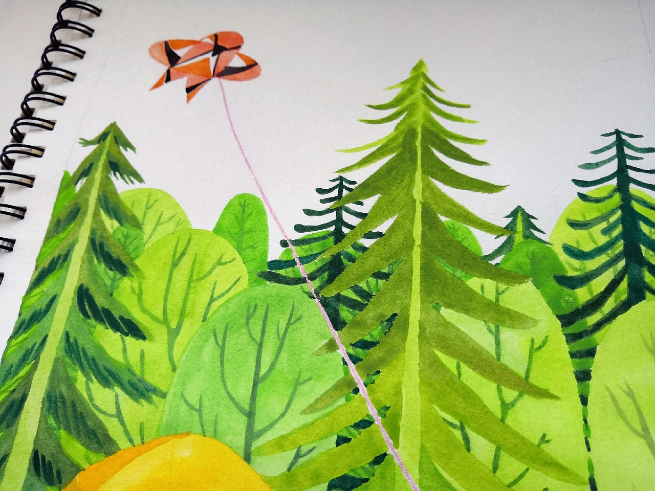 春日食光春分节气手绘插画