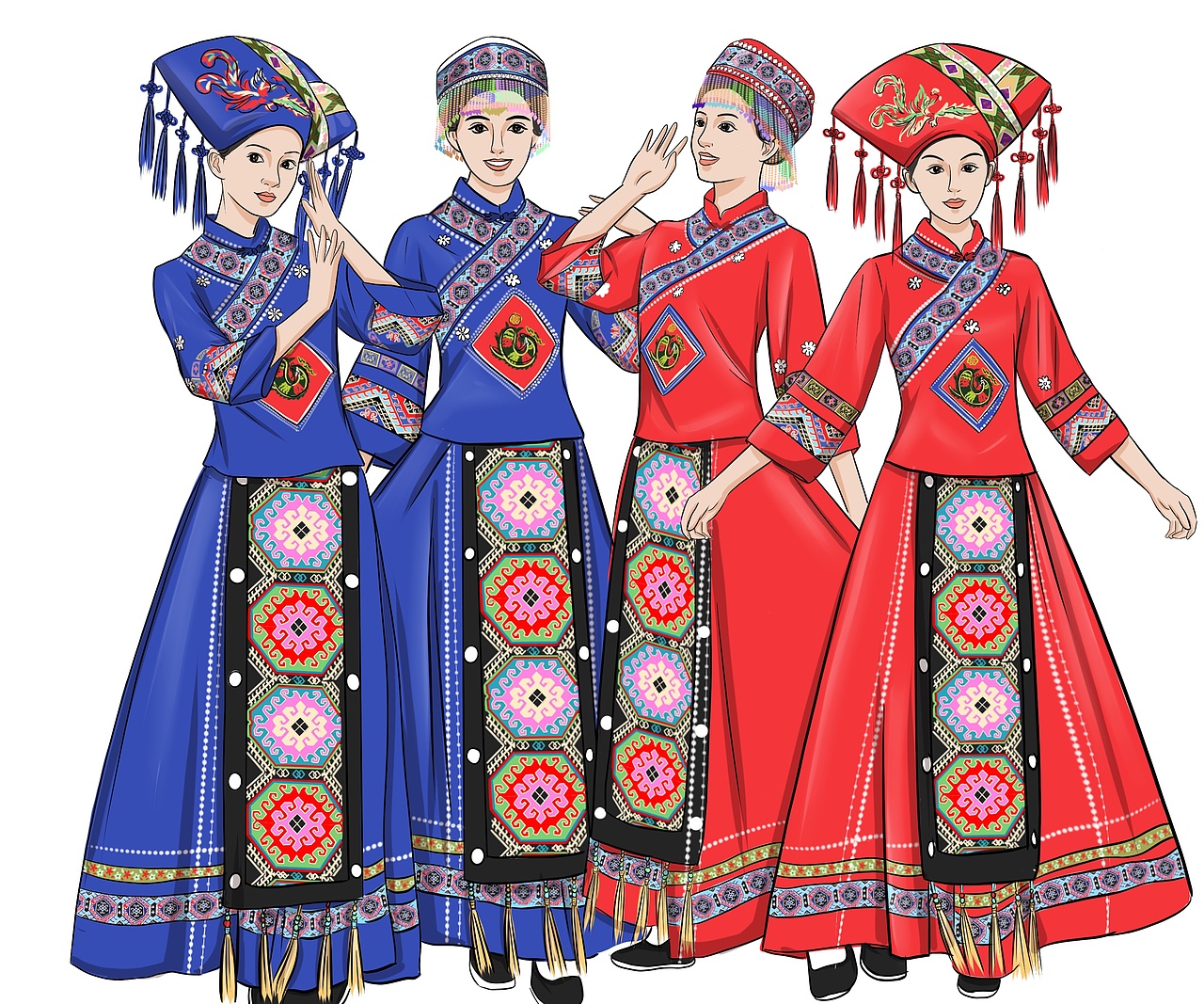 广西壮族民俗文化（图ZMjkzNDQ1NTE2） - 商业插画 - 站酷设计师关辛原创素材 - 站酷ZCOOL