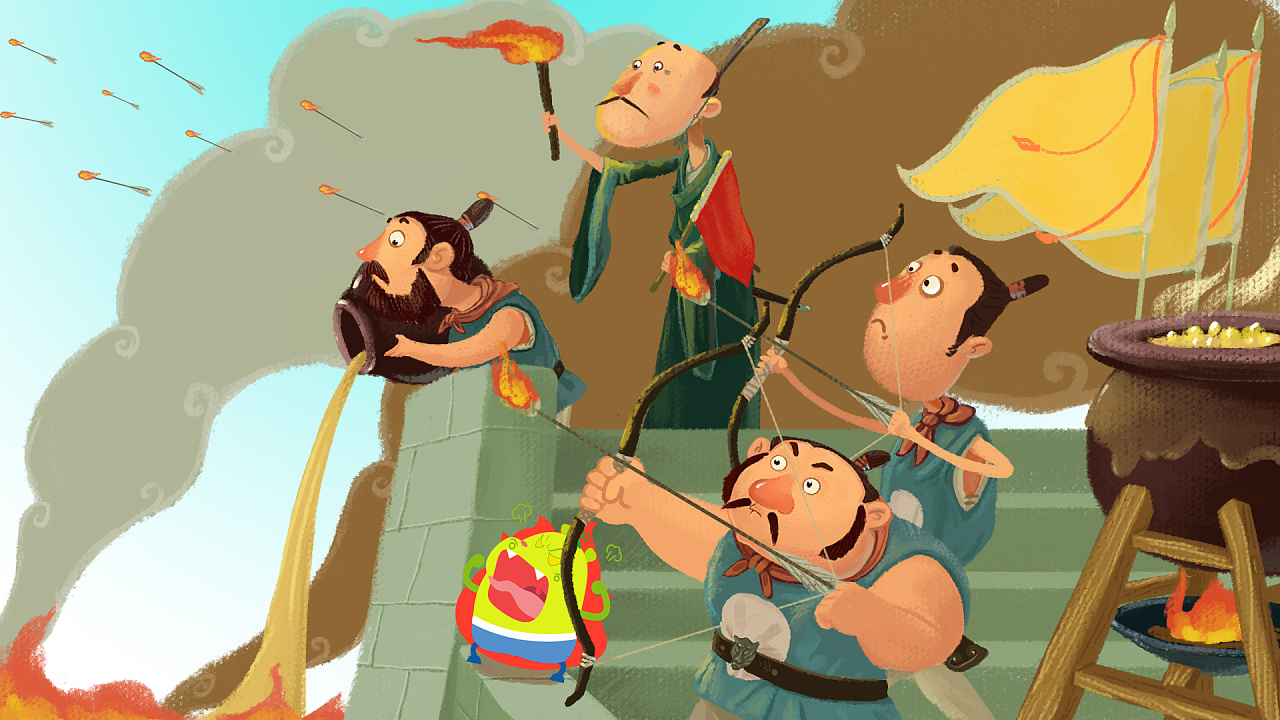 为上海华图图豆文化传播有限公司画的孙子兵法插画