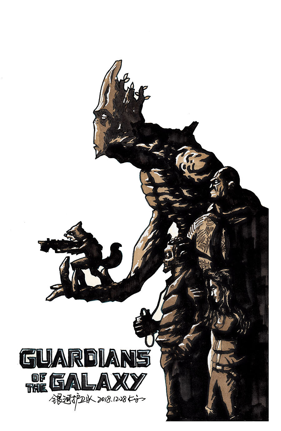 《银河护卫队》手绘海报步骤