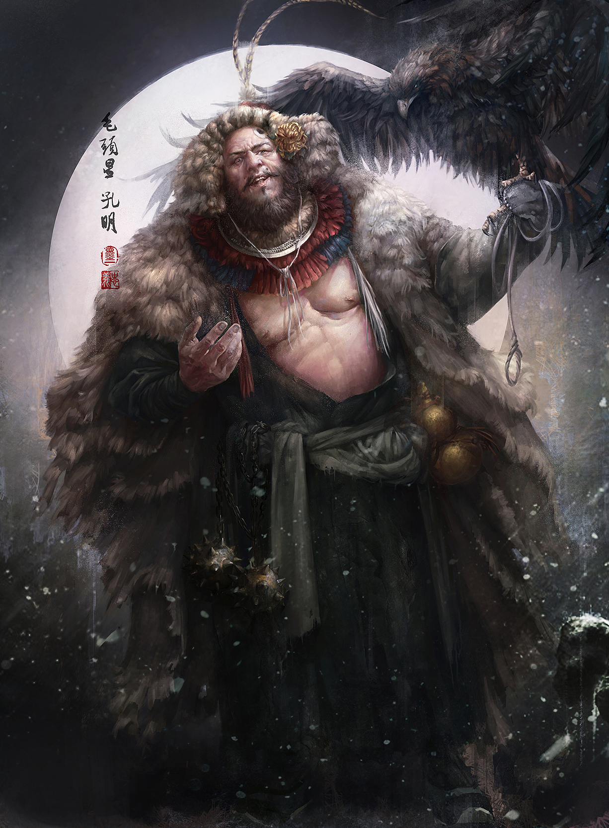 张墨一《水浒传》地猖星-毛头星-孔明