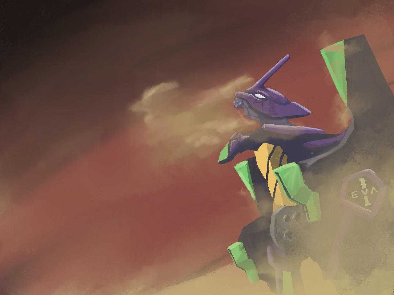 临摹了一张初号机|插画|艺术插画|hustar绘 - 临摹作品 - 站酷 (zcool