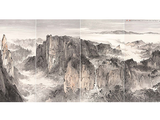 李统英山水画欣赏