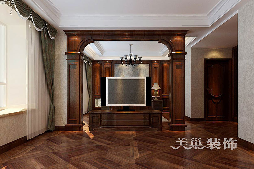 蓝堡湾21万打造新古典空间,红木家具打造尊贵大方