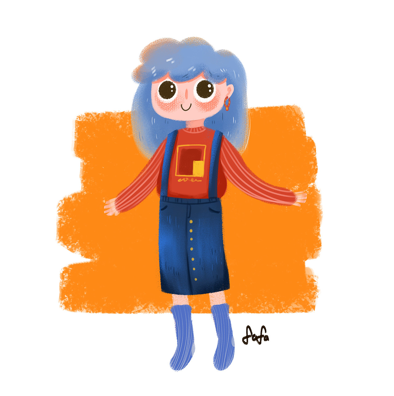 ""你最可爱"头像系列作品她来了系列二她来了水彩人物卡通头像海报