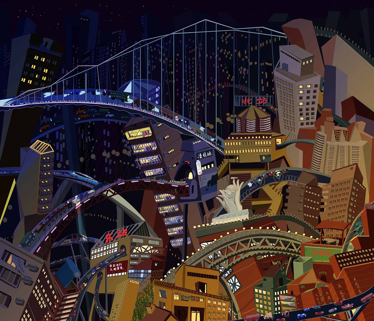 城市印象2（图ZMTA5MjE2Nzc2） - 艺术插画 - 站酷设计师大雨3966原创素材 - 站酷ZCOOL