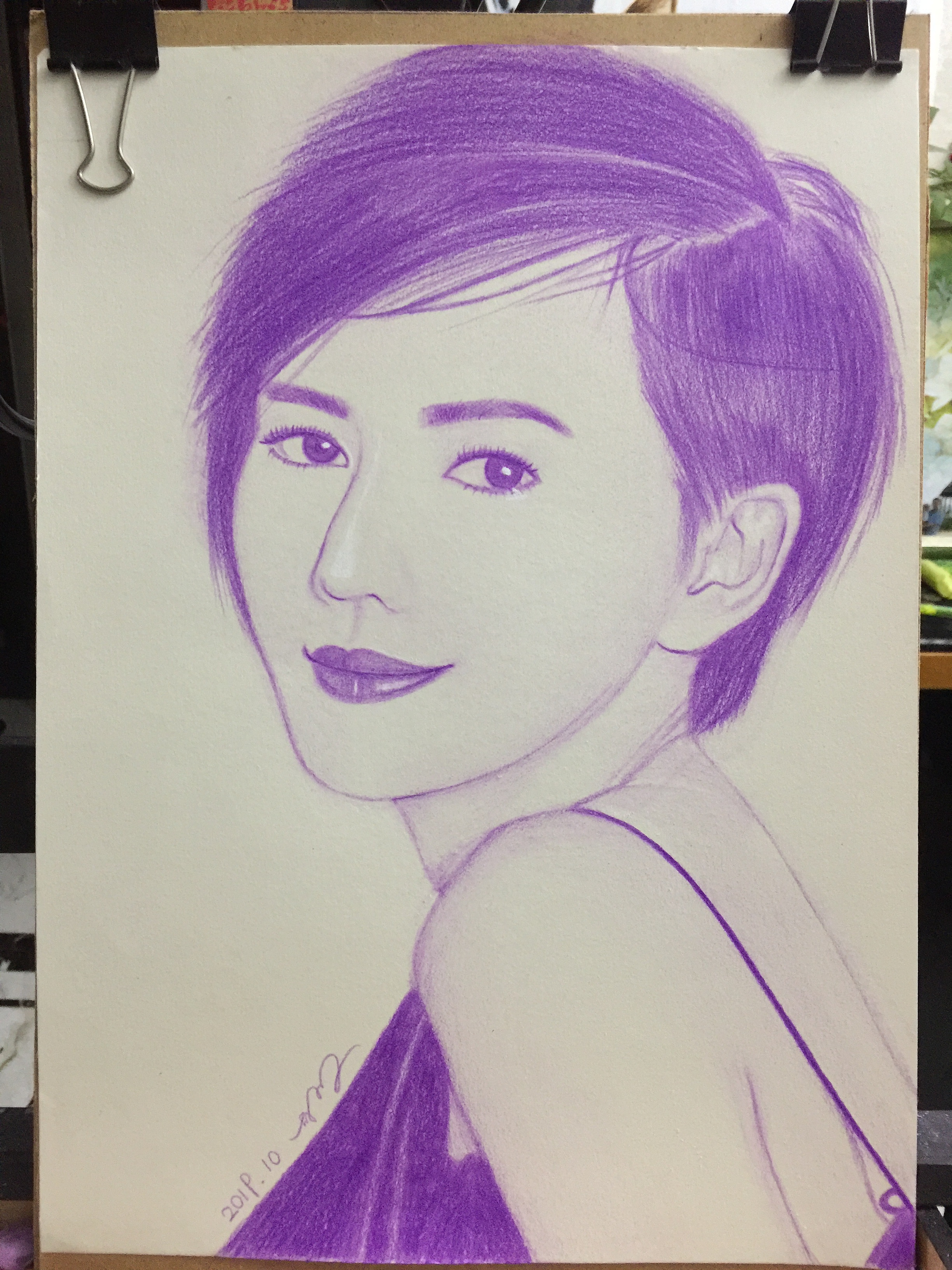 孙燕姿 彩铅 素描