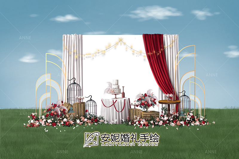 清新户外安妮婚礼手绘（图ZMTUxMTgyODU2） - 舞台美术 - 站酷设计师安妮婚礼手绘原创素材 - 站酷ZCOOL