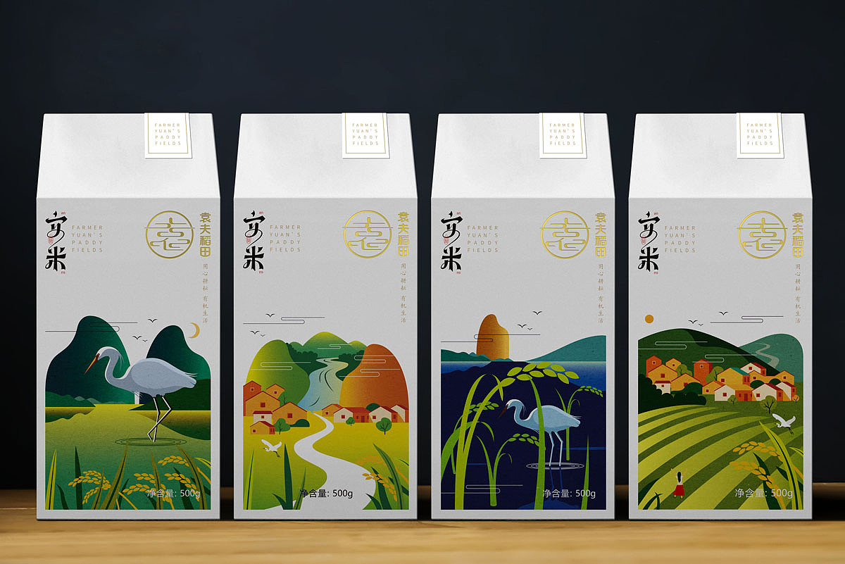 袁夫稻田 / 大米（图ZMTA4Mzk4NDA0） - 包装 - 站酷设计师枫桥包装设计原创素材 - 站酷ZCOOL