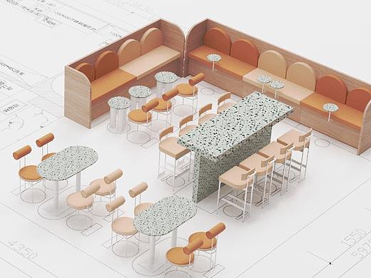 奶茶店空间布置及家具搭配图