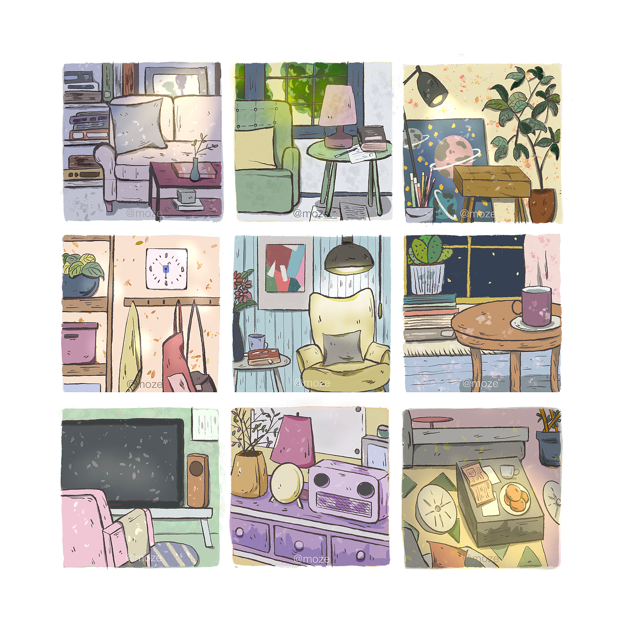 画“家”秀100图（图ZMjM2NzAwMDg0） - 艺术插画 - 站酷设计师芥兰炒牛肉原创素材 - 站酷ZCOOL