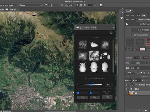 3D Map Generator-Terrain for Mac(PS三维地图地形生成脚本插件)
