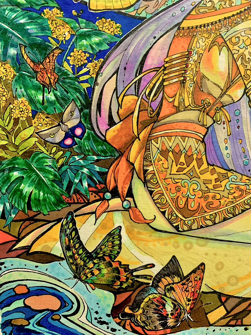 马克笔装饰画（纸绘）（图ZMzQ5NDYwODM2） - 绘画 - 站酷设计师YYZMI原创素材 - 站酷ZCOOL