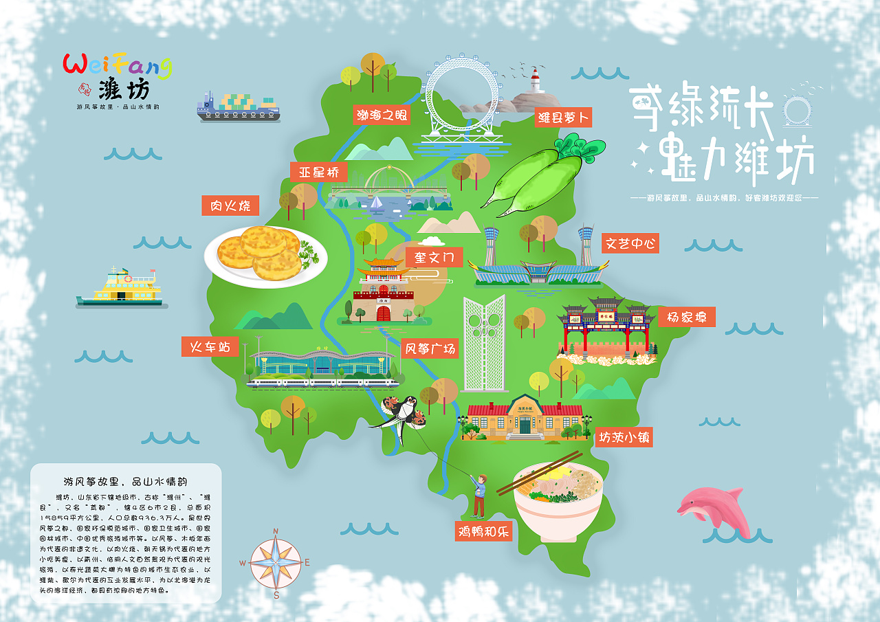 潍坊旅游路线图图片