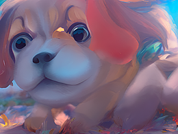 #站酷梦笔#小狗，超现实主义,动漫风,插画