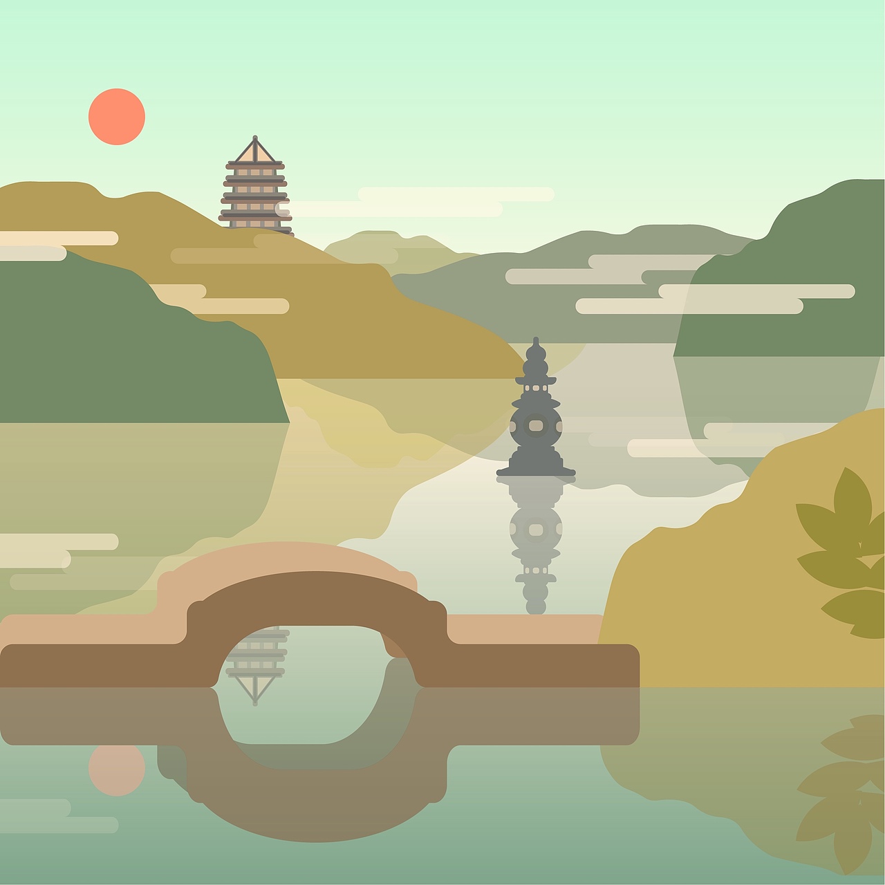 饮湖上初晴后雨（图ZMjAyNjA1NzQ0） - 图案 - 站酷设计师么嘟嘎多原创素材 - 站酷ZCOOL