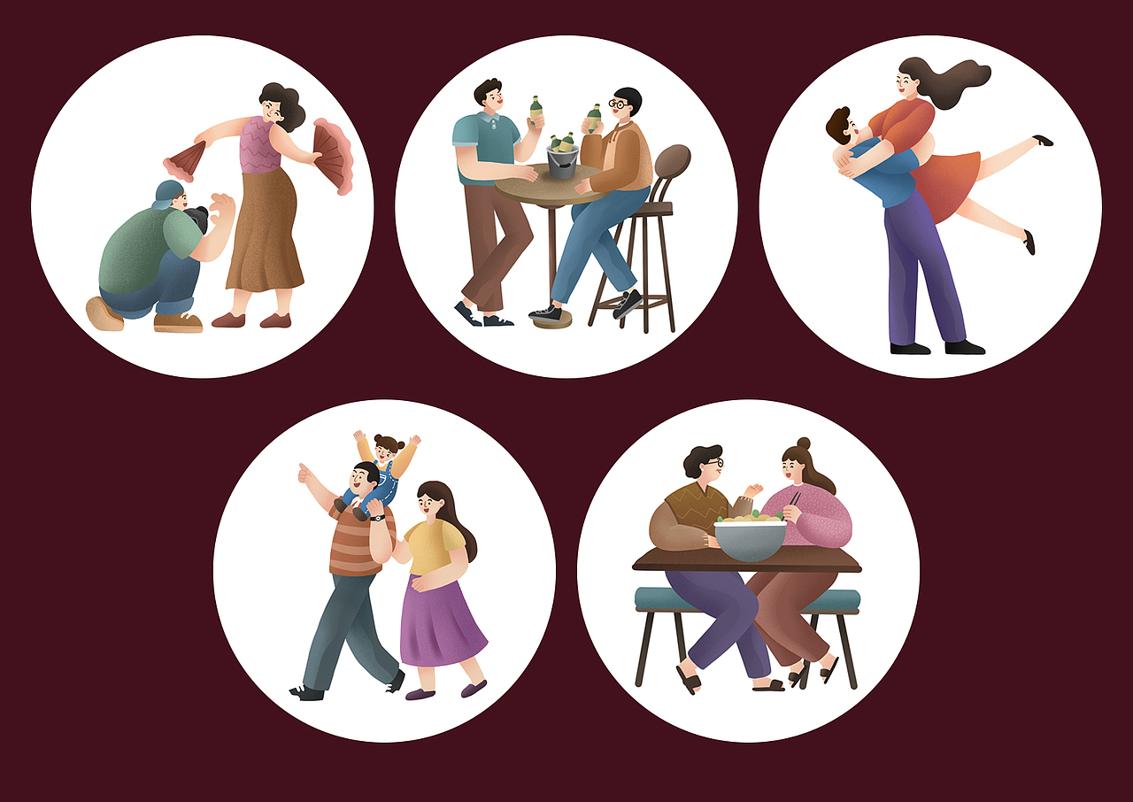 广东公共台《万家灯火》片头插画绘制