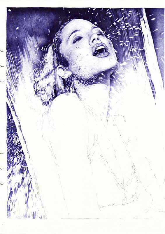 《Water And Flowers》纯圆珠笔画步骤（图ZMjg0NDg1MjQ=） - 绘画 - 站酷设计师Y_Lovely原创素材 - 站酷ZCOOL