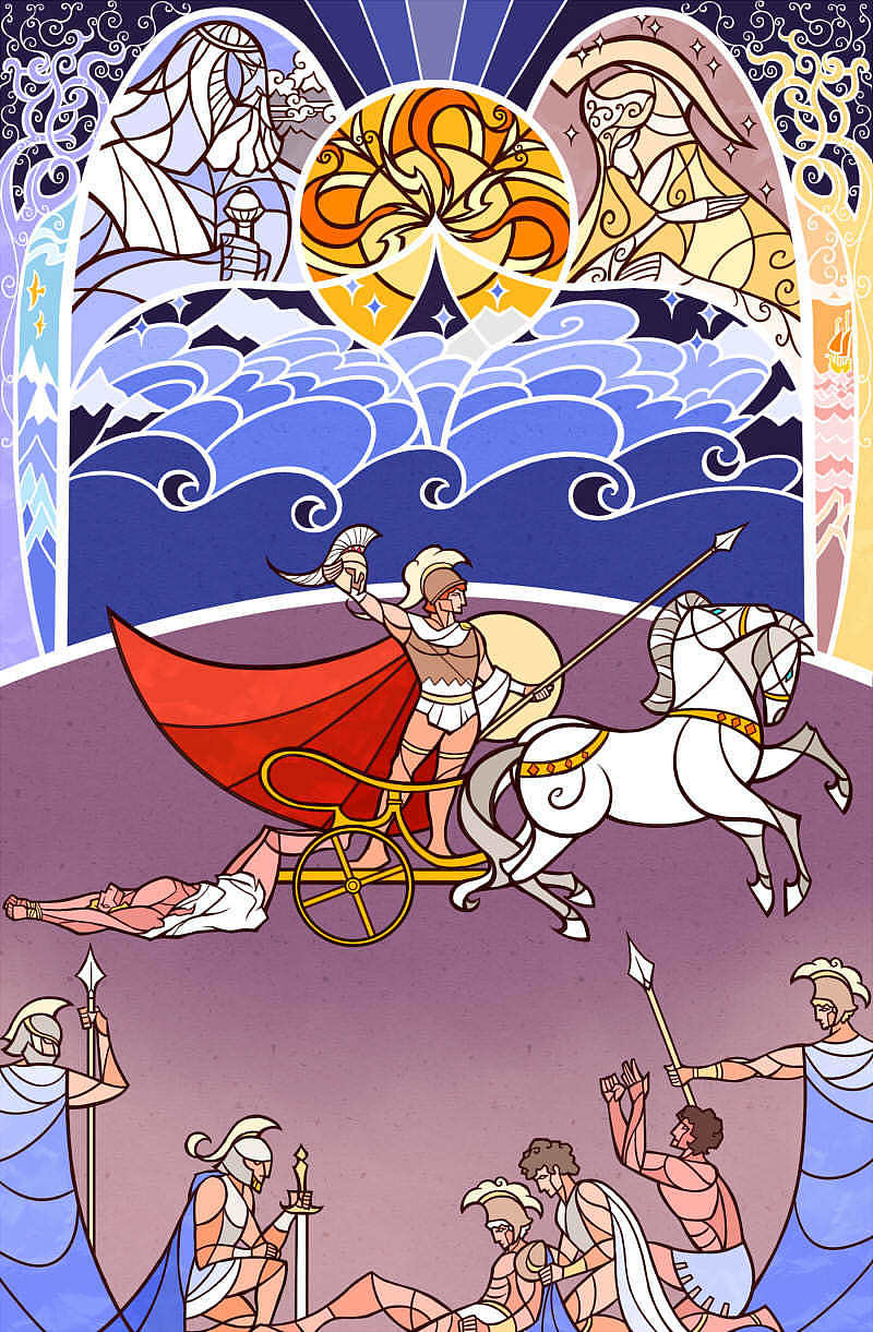 《伊利亚特》|插画|创作习作|德拉曼鱼_原创作品-站酷zcool