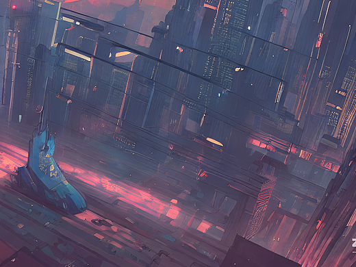 #AI创作实验室#都市，未来，动漫风，光，宏伟，艺术，