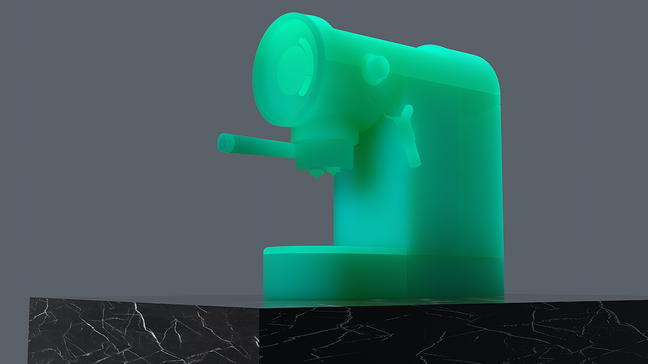 咖啡机建模+渲染   C4D默认物理渲染器